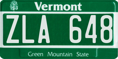 VT license plate ZLA648