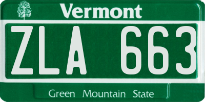 VT license plate ZLA663