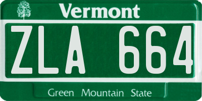 VT license plate ZLA664