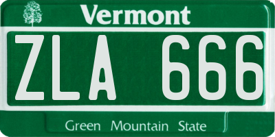 VT license plate ZLA666