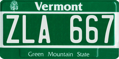 VT license plate ZLA667
