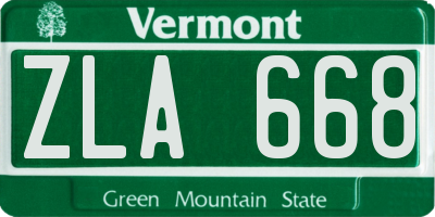VT license plate ZLA668