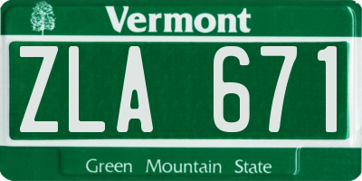 VT license plate ZLA671