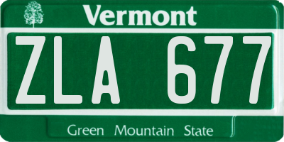 VT license plate ZLA677