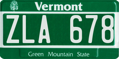 VT license plate ZLA678