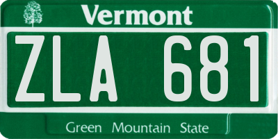 VT license plate ZLA681