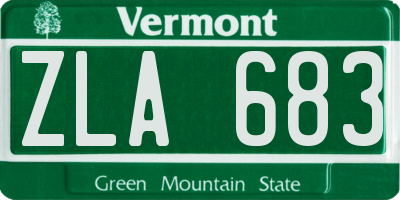 VT license plate ZLA683
