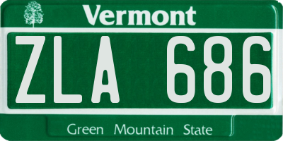 VT license plate ZLA686