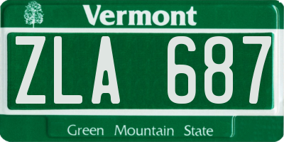 VT license plate ZLA687