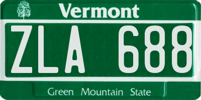 VT license plate ZLA688