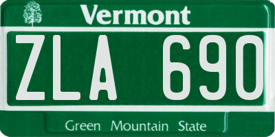 VT license plate ZLA690