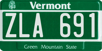 VT license plate ZLA691