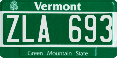 VT license plate ZLA693