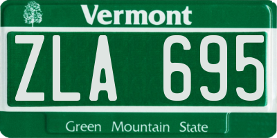VT license plate ZLA695