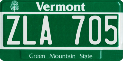 VT license plate ZLA705