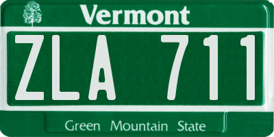 VT license plate ZLA711