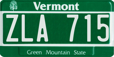 VT license plate ZLA715
