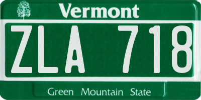 VT license plate ZLA718