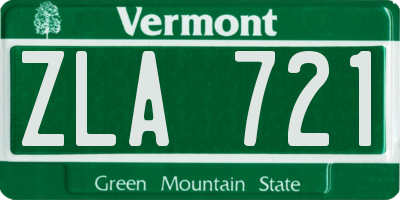 VT license plate ZLA721