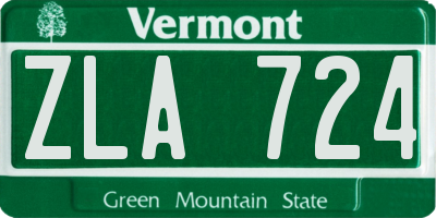 VT license plate ZLA724