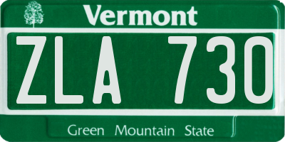 VT license plate ZLA730
