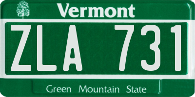 VT license plate ZLA731