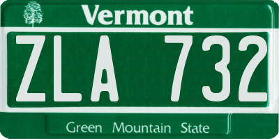 VT license plate ZLA732