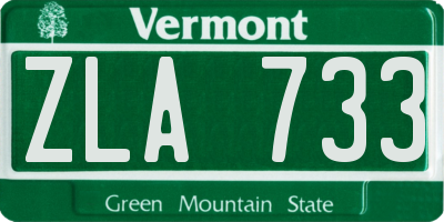 VT license plate ZLA733