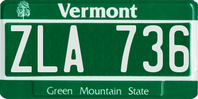 VT license plate ZLA736