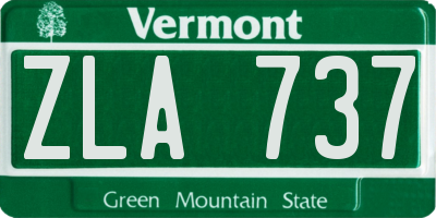 VT license plate ZLA737