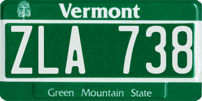 VT license plate ZLA738