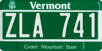 VT license plate ZLA741