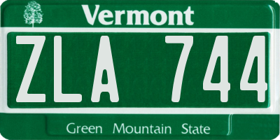 VT license plate ZLA744