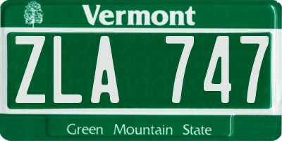 VT license plate ZLA747