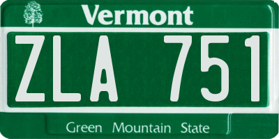 VT license plate ZLA751