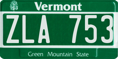 VT license plate ZLA753