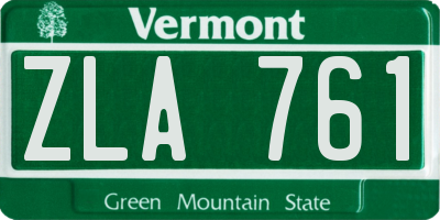 VT license plate ZLA761