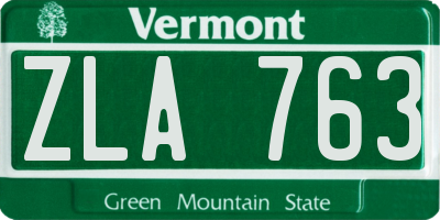 VT license plate ZLA763