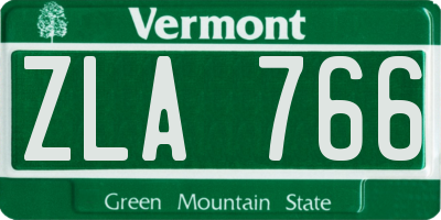 VT license plate ZLA766
