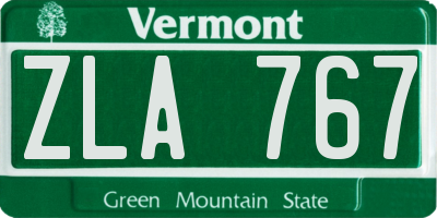 VT license plate ZLA767