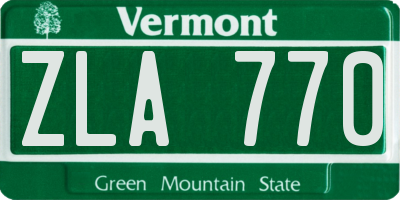 VT license plate ZLA770