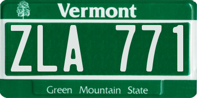 VT license plate ZLA771