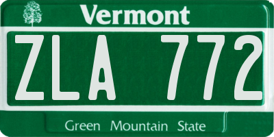 VT license plate ZLA772