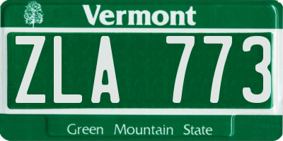 VT license plate ZLA773