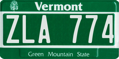 VT license plate ZLA774