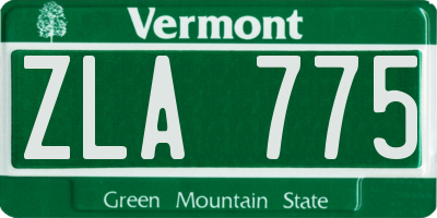 VT license plate ZLA775