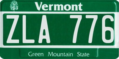 VT license plate ZLA776