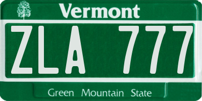 VT license plate ZLA777