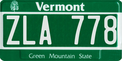 VT license plate ZLA778