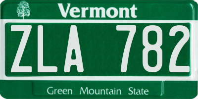 VT license plate ZLA782
